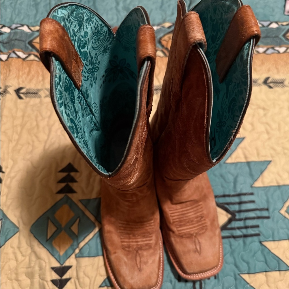 Corral Leather Boots with Teal Interior